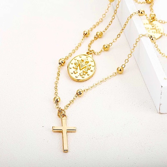 ⚜️[𝟯/$𝟮𝟴]⚜️3 Layered Gold Boho Choker NEW - Picture 7 of 12